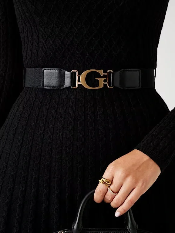 Guess Cable Kadın Siyah Elbise W5BK68Z2YJ2-JBLK