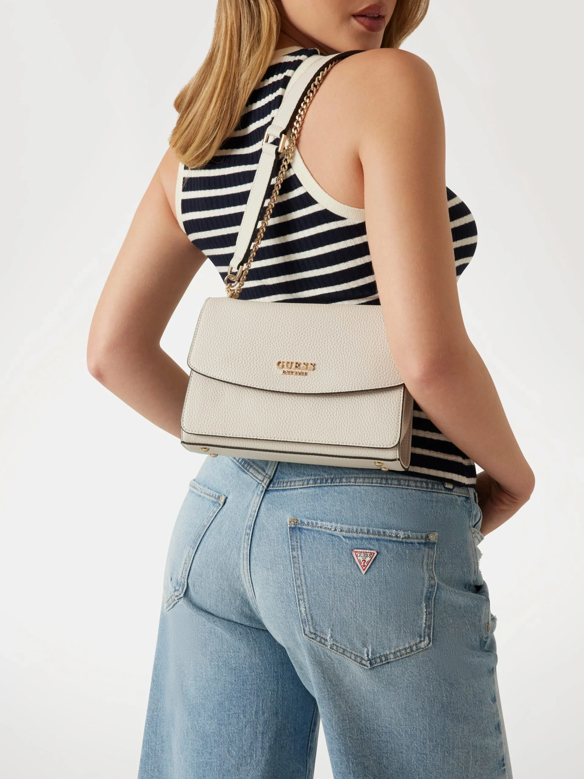 Guess Calista Kadın Ekru Omuz Çantası HWBG7334210-BON