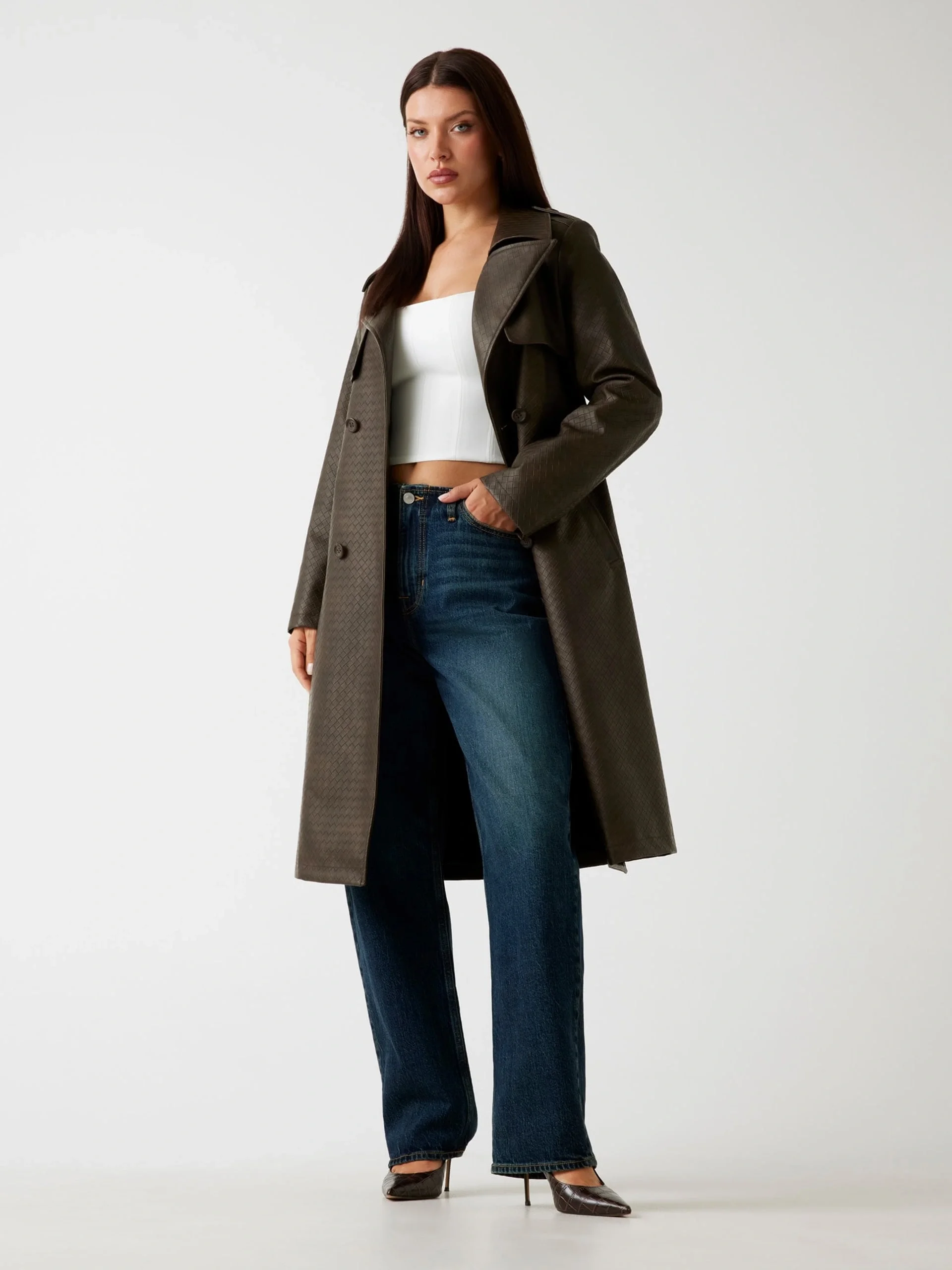 Guess Carmen Kadın Kahverengi Trençkot W5YL32WHGT0-F1GQ