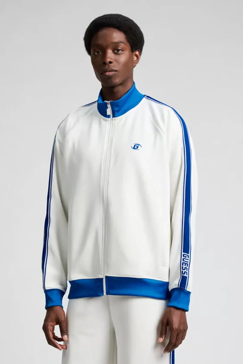 Guess Castore Full Zıp Sweatshırt Erkek Beyaz Eşofman Üstü Z5GQ13KCRU2-G018