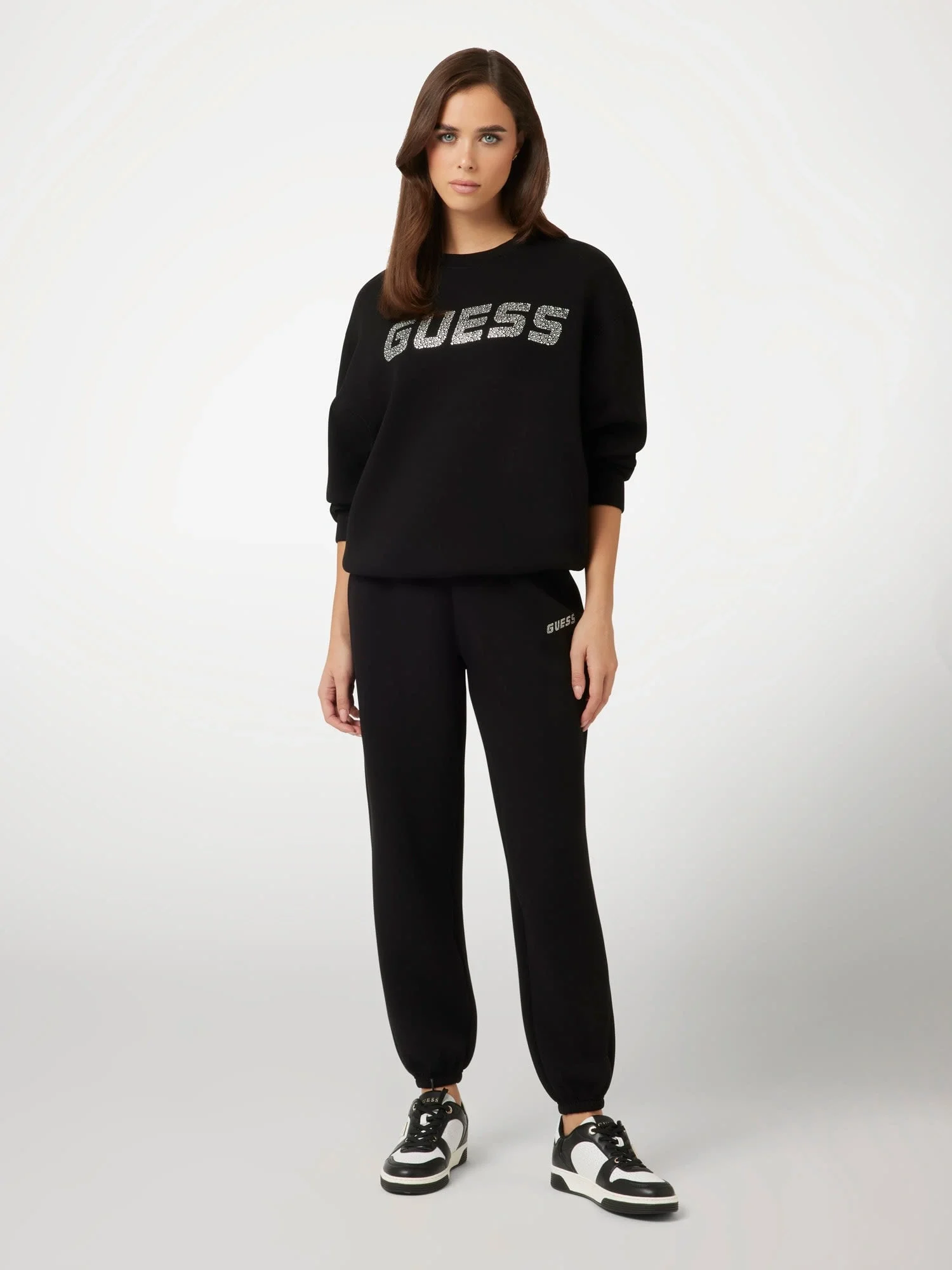Guess Cecilia Kadın Siyah Aktif Scuba Sweatshirt V4BQ15K7UW2-JBLK