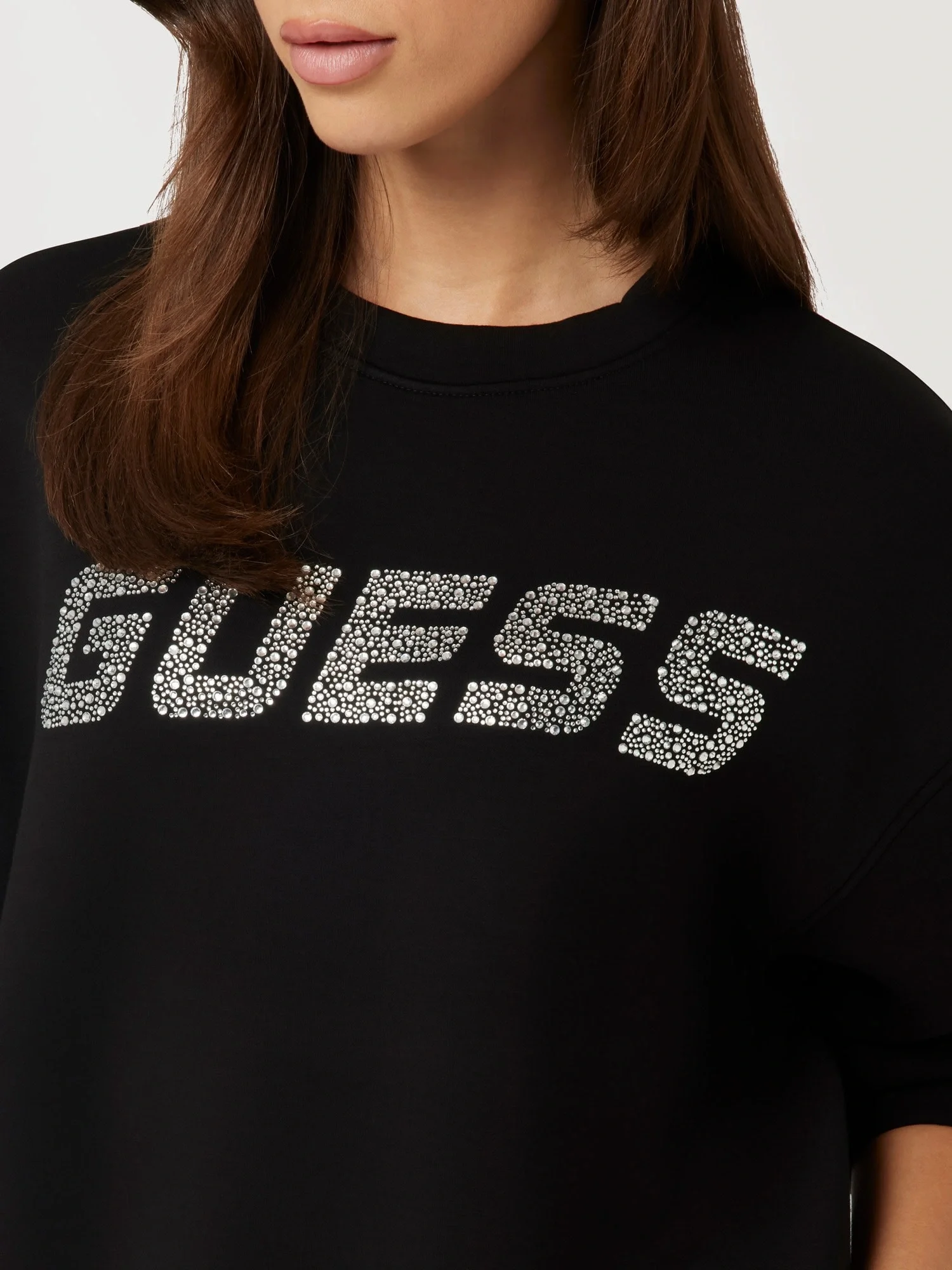 Guess Cecilia Kadın Siyah Aktif Scuba Sweatshirt V4BQ15K7UW2-JBLK