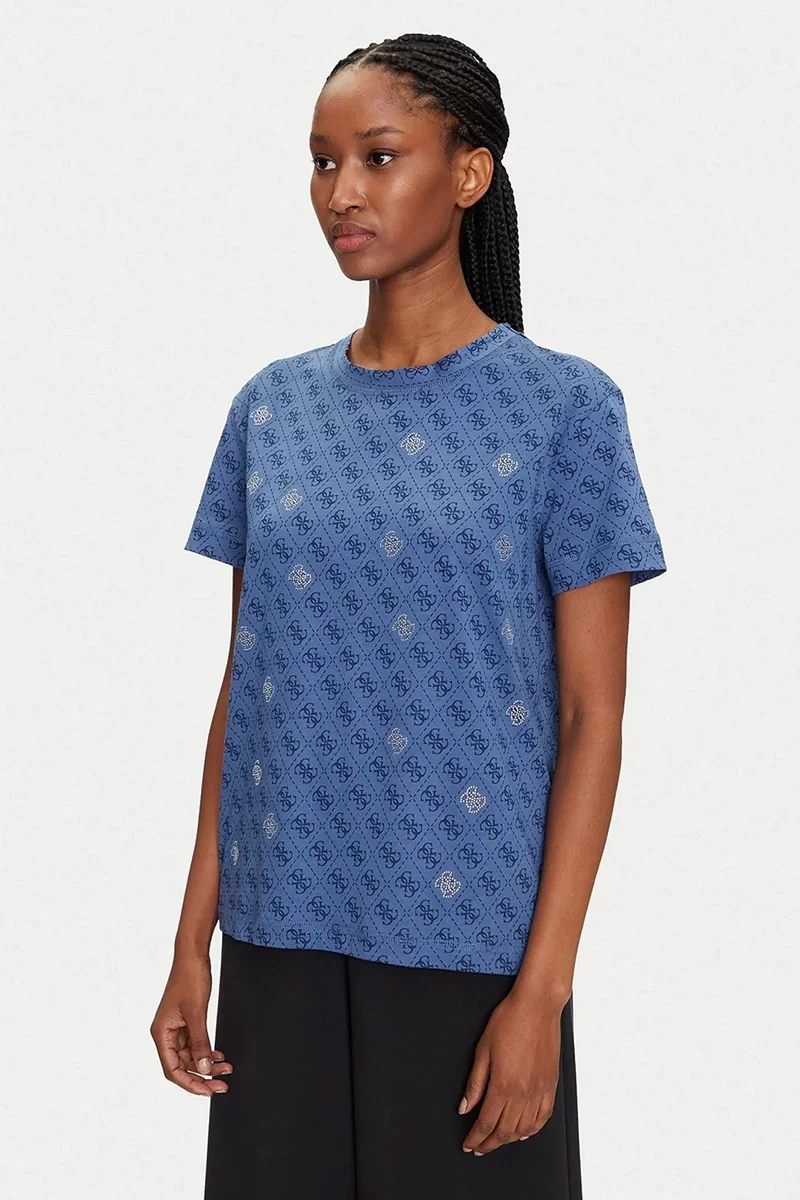 Guess CHRYSANTA CN T-SHIRT Kadın Lacivert T-shirt V5GI16I3Z14-P7XA