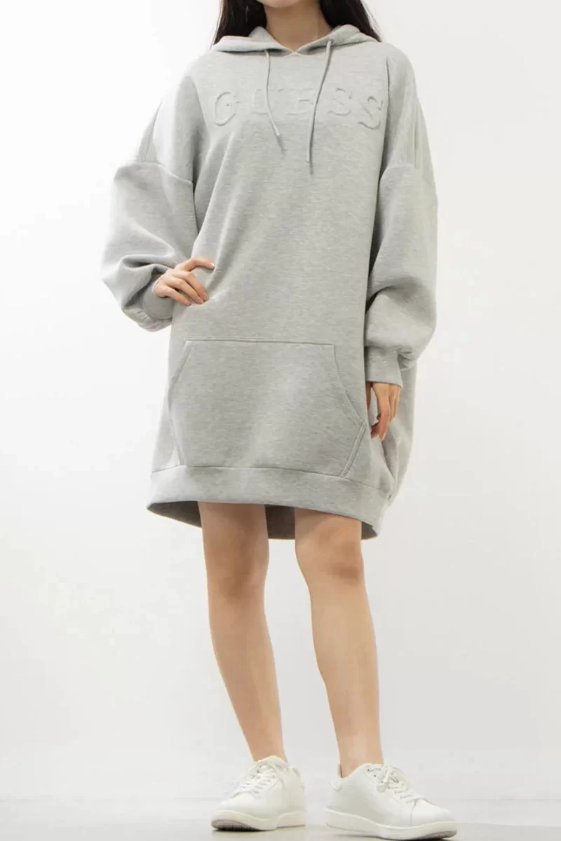 Guess CINDRA HOODED SWEATS Kadın Gri Sweatshirt V3BQ14K7UW2-LMGY