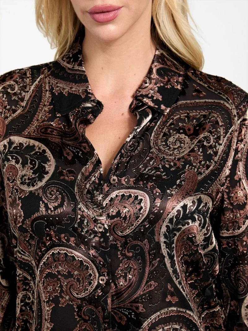 Guess Clarisse Kadın Çok Renkli Relaxed Fit Gömlek W5BH78W2770-P1WT