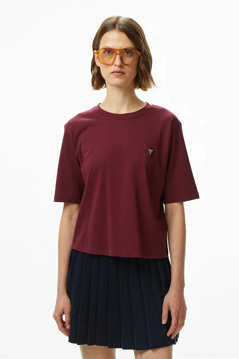 Guess Colette Kadın Mor Aktif Boxy Fit T-Shirt V4BI21I3Z14-G4P2