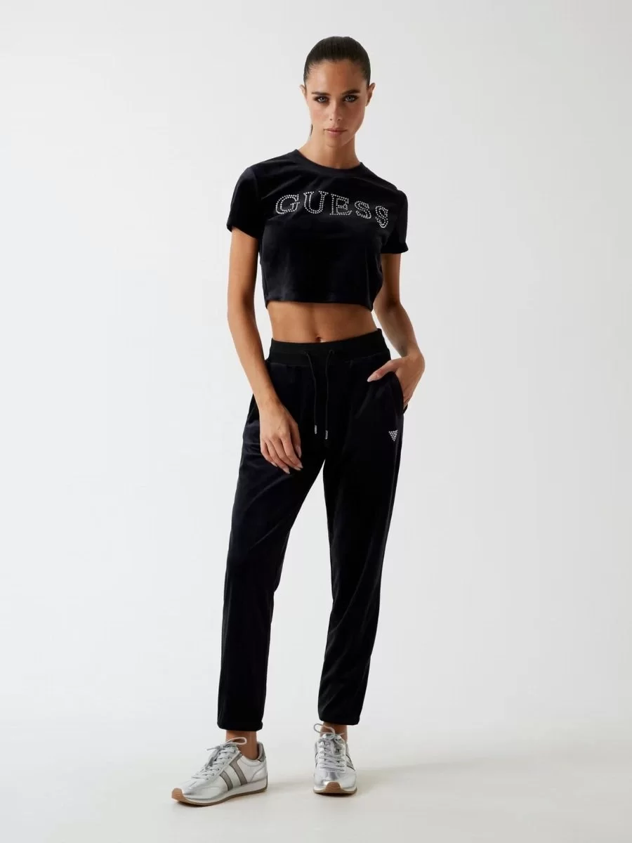 Guess Couture Kadın Siyah Aktif Boxy Fit T-Shirt V3BI01K0232-JBLK