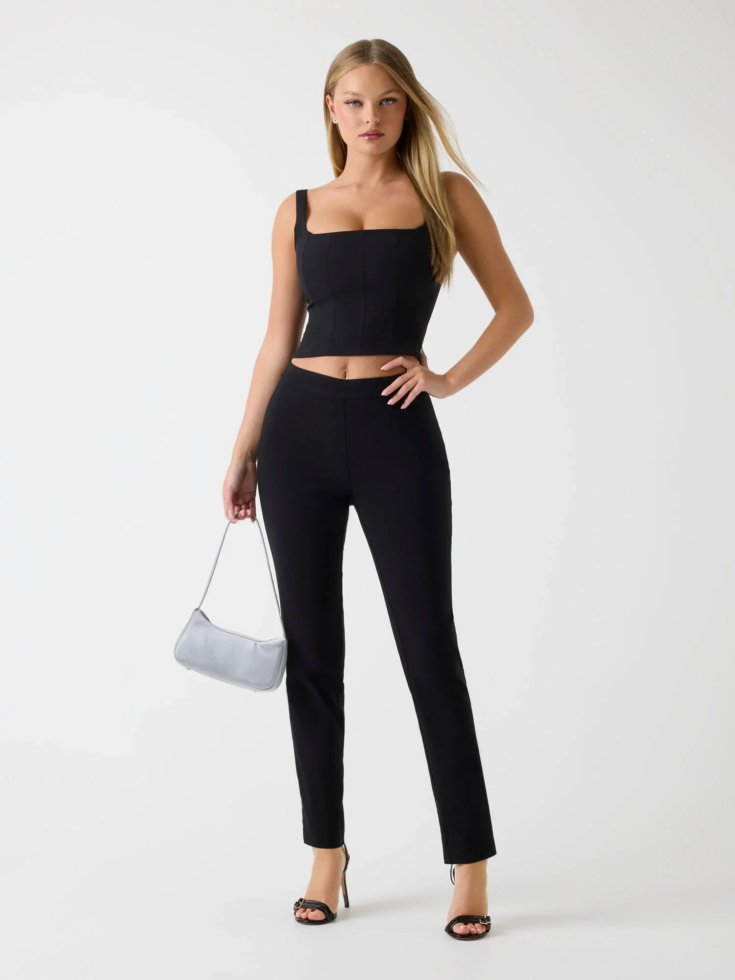 Guess Creta Kadın Siyah Slim Fit Pantolon W5BB18W2362-JBLK