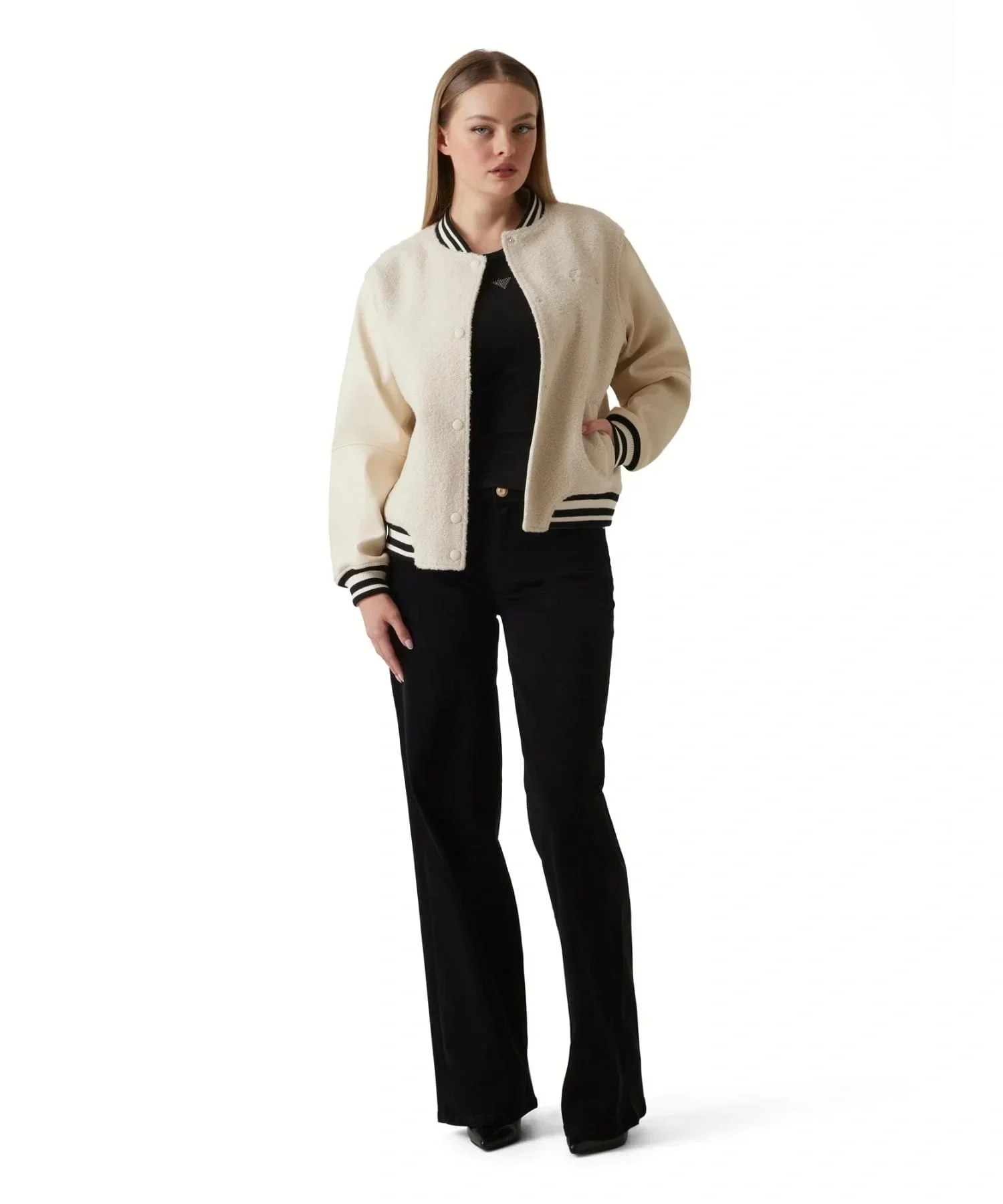 Guess Danielle Kadın Bej Bomber Ceket W5BL27W2392-G9L9