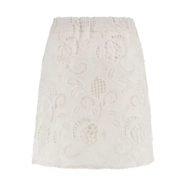 Guess DOMITILLE MINI  EMBRO SKIRT Kadın Beyaz Etek W5GD1SWH521-G011