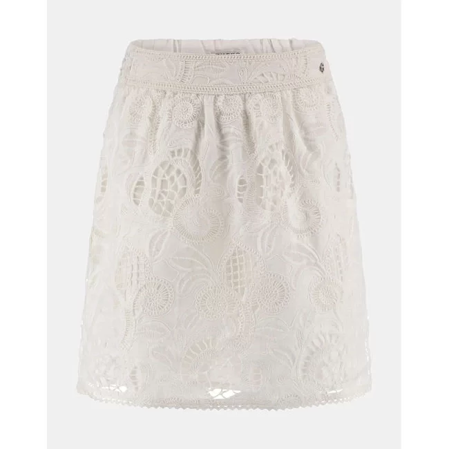 Guess DOMITILLE MINI  EMBRO SKIRT Kadın Beyaz Etek W5GD1SWH521-G011