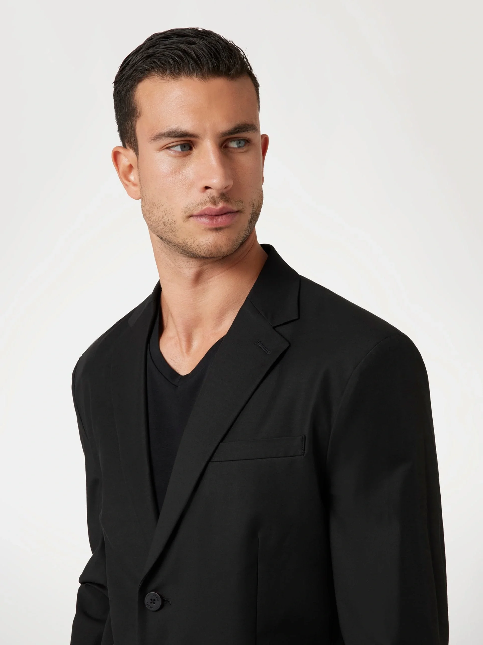 Guess Eaton Erkek Siyah Tek Düğmeli Blazer M4YN00WG9Z2-JBLK