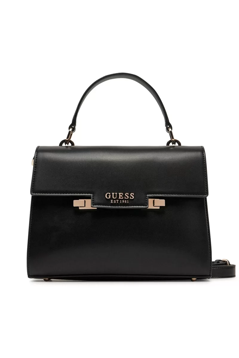 Guess Eco Aldıth Top Handle Flap Kadın Siyah El Çantası HWEVG964120-BLA