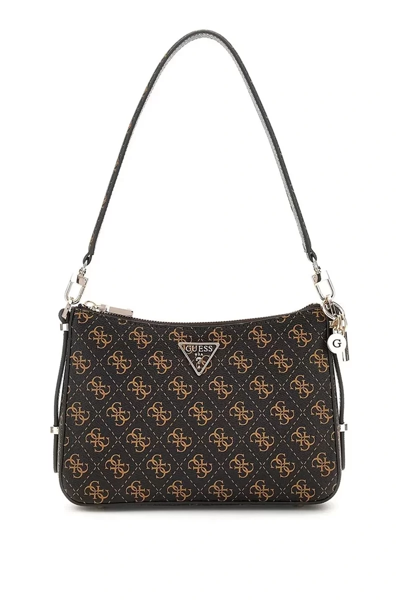 Guess Eco Erıca Top Zıp Shoulder Bag Kadın Kahverengi Çapraz Çanta HWEQG951018-BNL