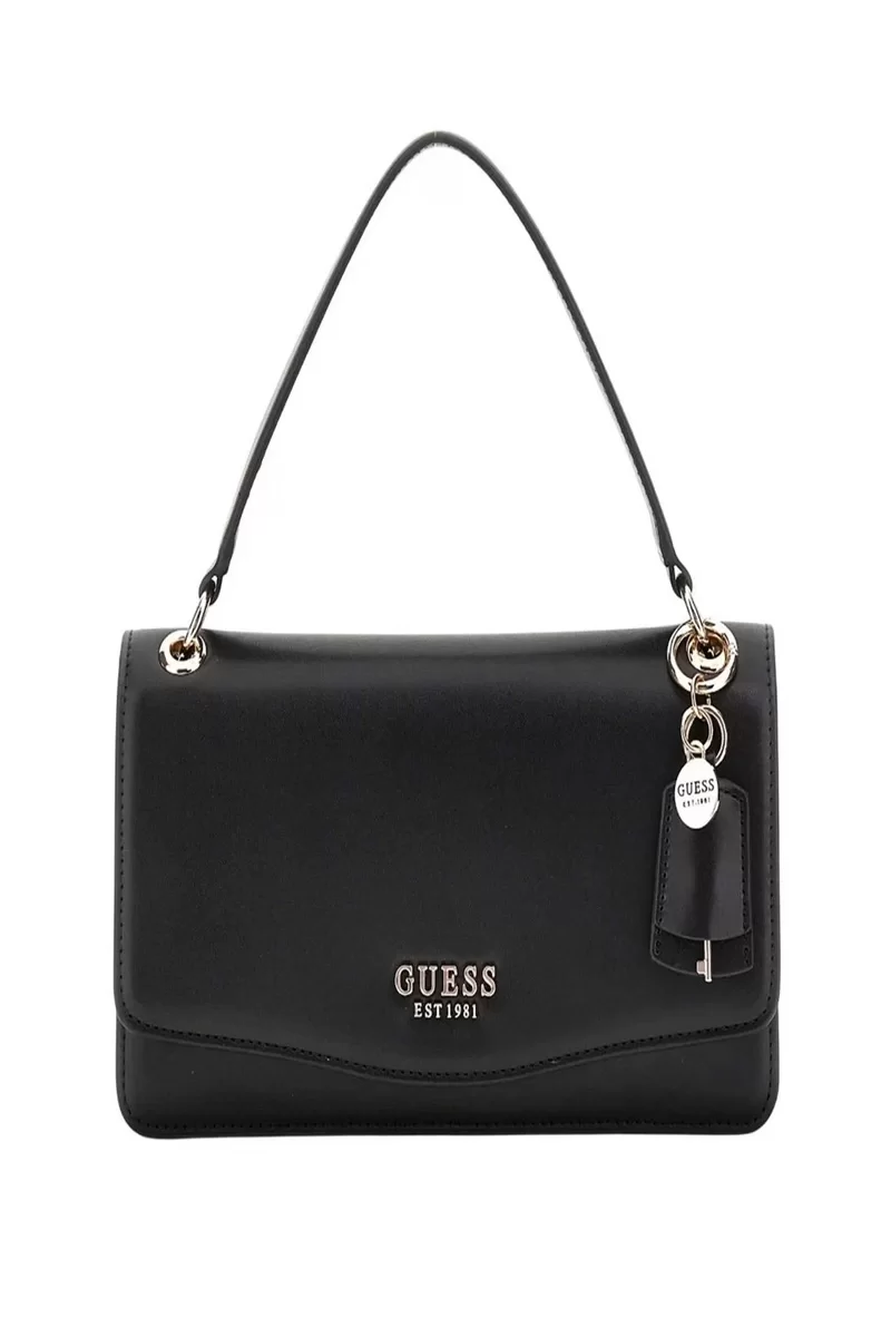 Guess ECO EVAINE TOP HANDLE FLAP Kadın Siyah El Çantası HWEVG953520-BLA