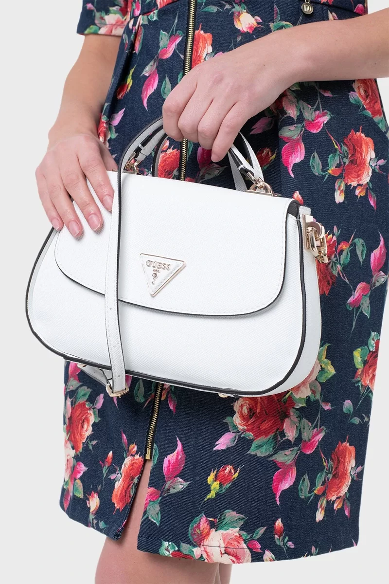 Guess ECO JAZLYNN TOP HANDLE FLAP Kadın Beyaz El Çantası HWEZG952320-WHI