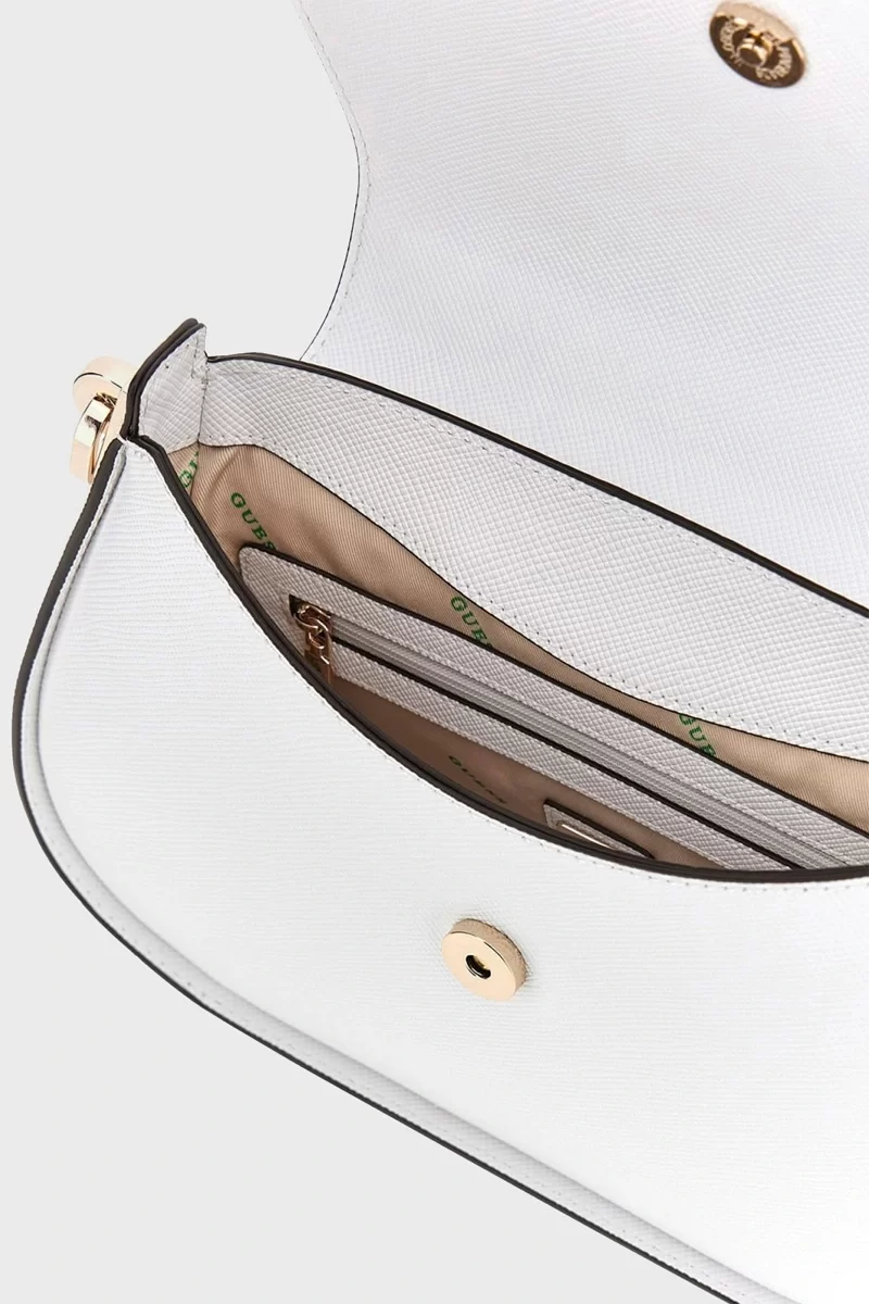 Guess ECO JAZLYNN TOP HANDLE FLAP Kadın Beyaz El Çantası HWEZG952320-WHI