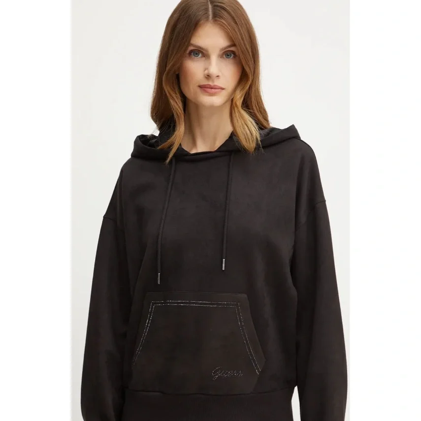 Guess Eco Kadın Siyah Scuba Sweatshirt W4BQ09KAUJ2-JBLK