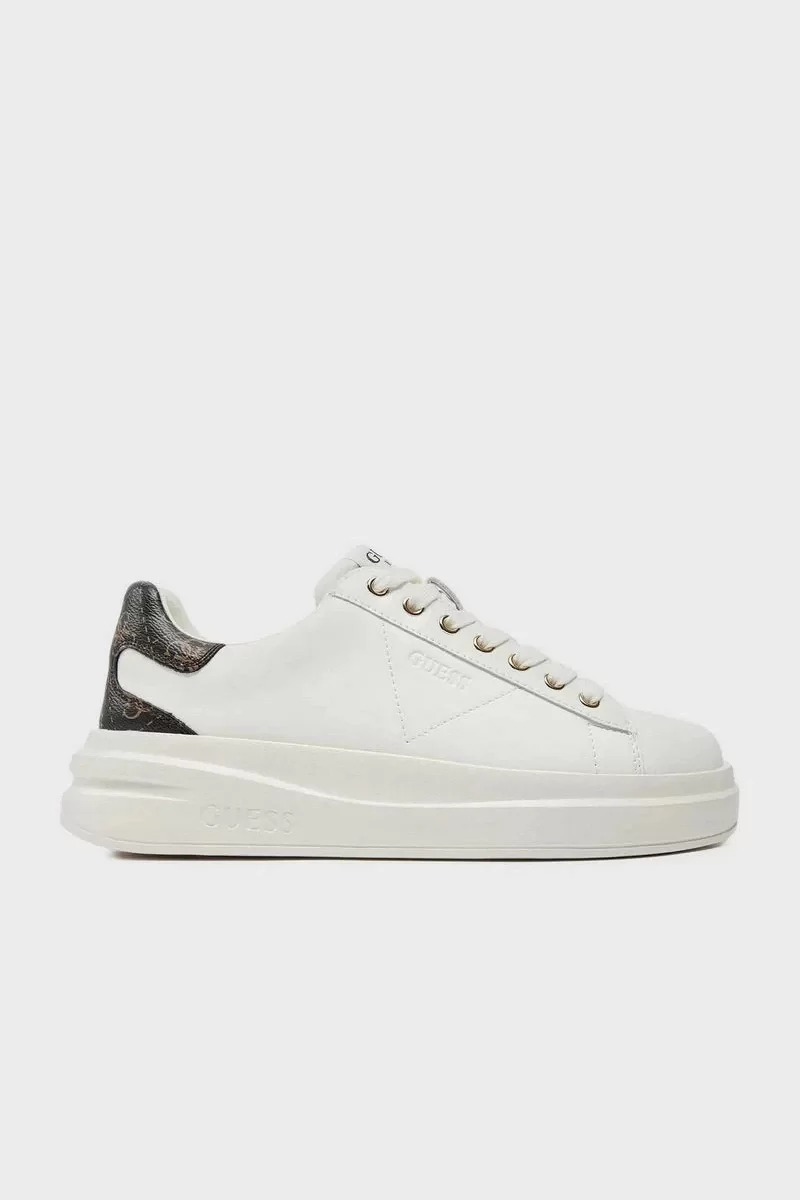 Guess Elbina Kadın Beyaz Bronz Deri Sneaker FLJELBFAL12-WHBRO