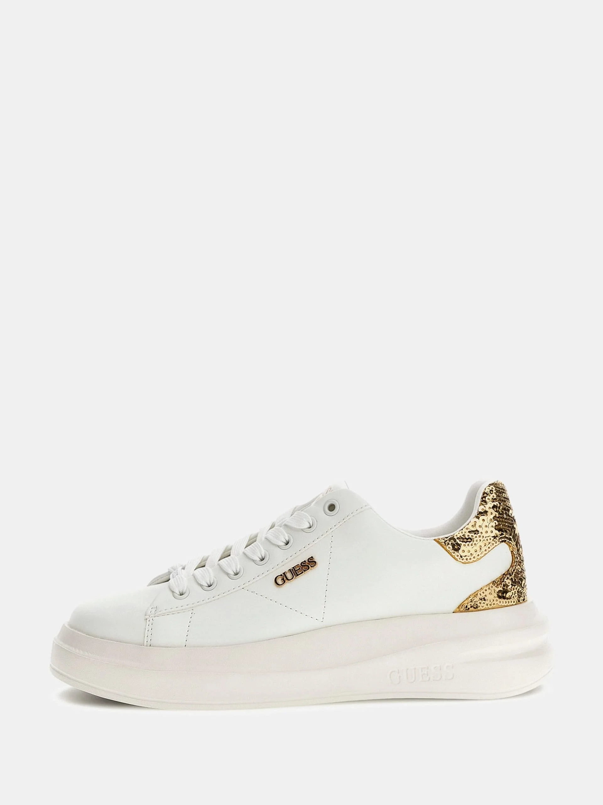 Guess Elbina10 Kadın Beyaz Altın Deri Sneaker FLFE10ELE12-WHIGO