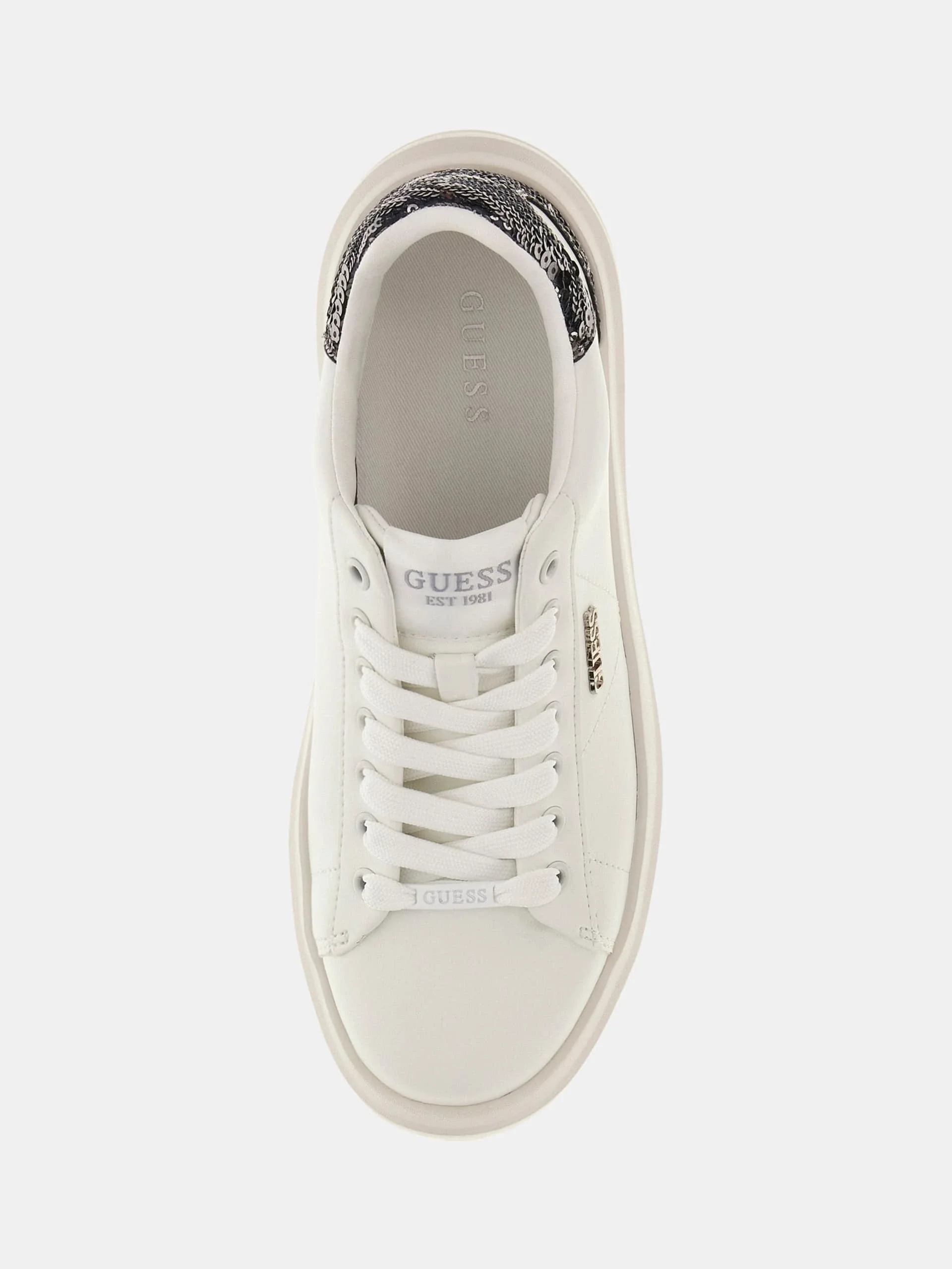 Guess Elbina10 Kadın Beyaz/Gümüş Deri Sneaker FLFE10ELE12-WHISI