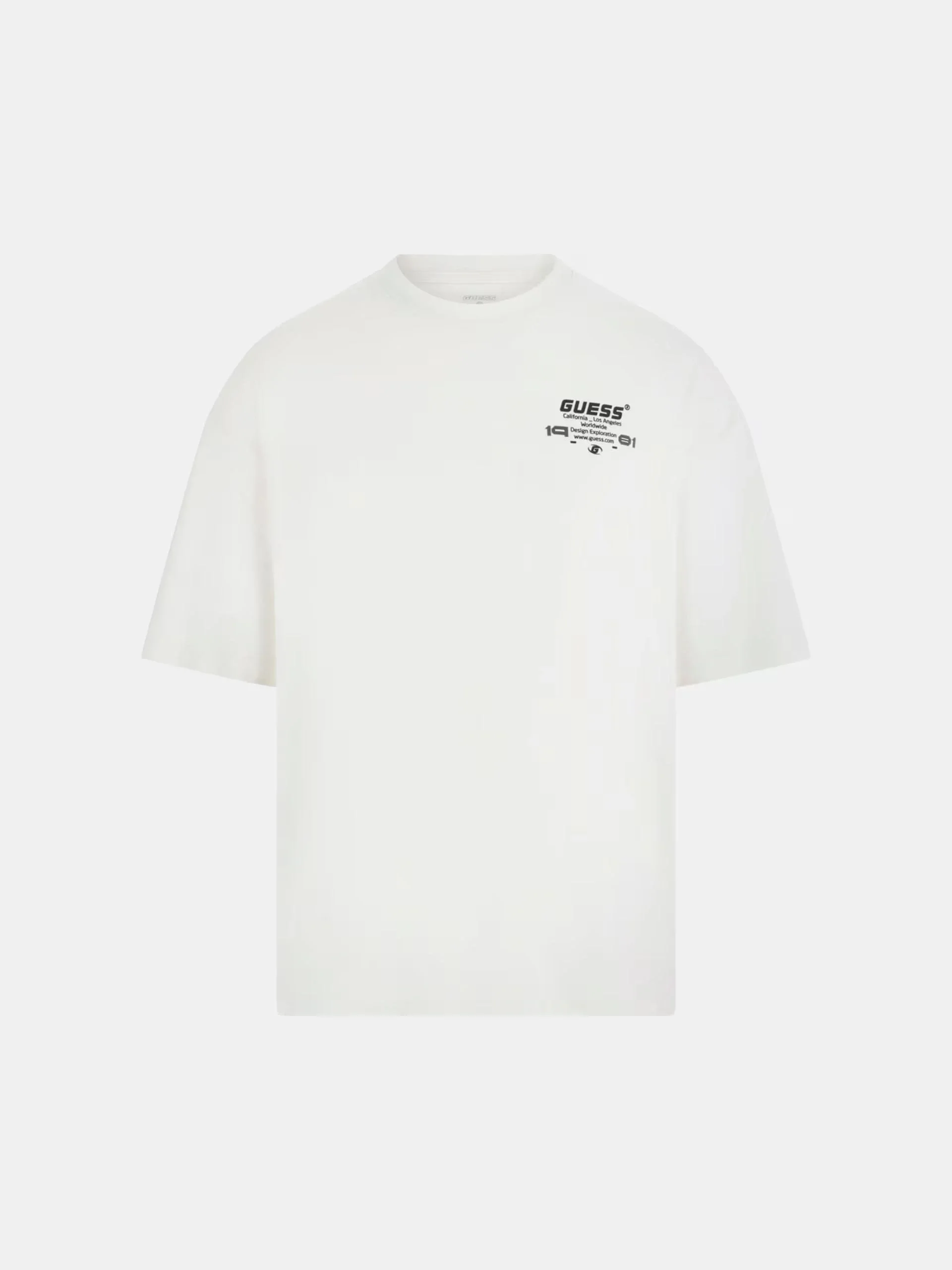 Guess Eldrin Erkek Beyaz Aktif Modal Karışımlı Oversize Fit T-Shirt Z5BI01JR06K-G018