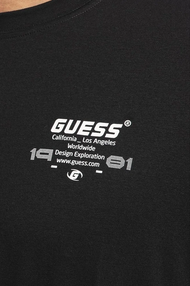 Guess Eldrin Erkek Siyah Aktif Modal Karışımlı Oversize Fit T-Shirt Z5BI01JR06K-JBLK