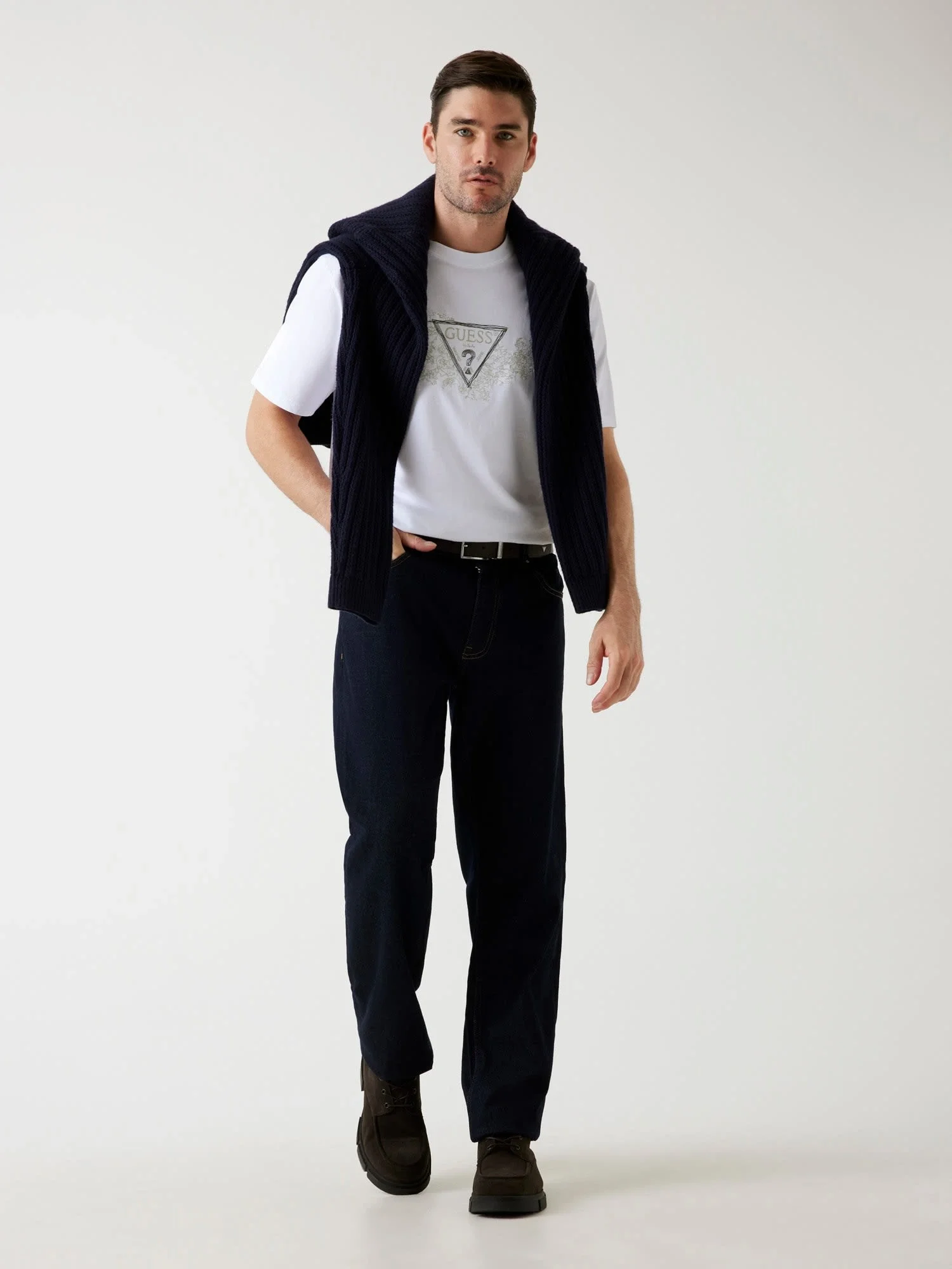 Guess Embroidery Erkek Beyaz Regular Fit T-Shirt M5BI07I3Z14-G011