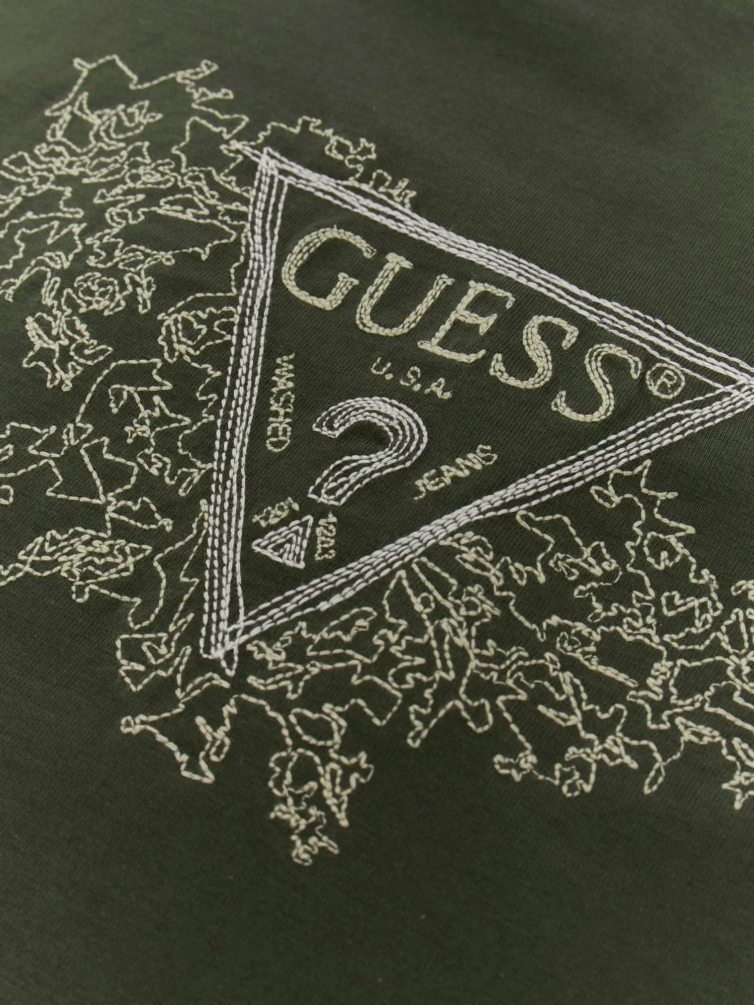 Guess Embroidery Erkek Yeşil Regular Fit T-Shirt M5BI07I3Z14-A81U