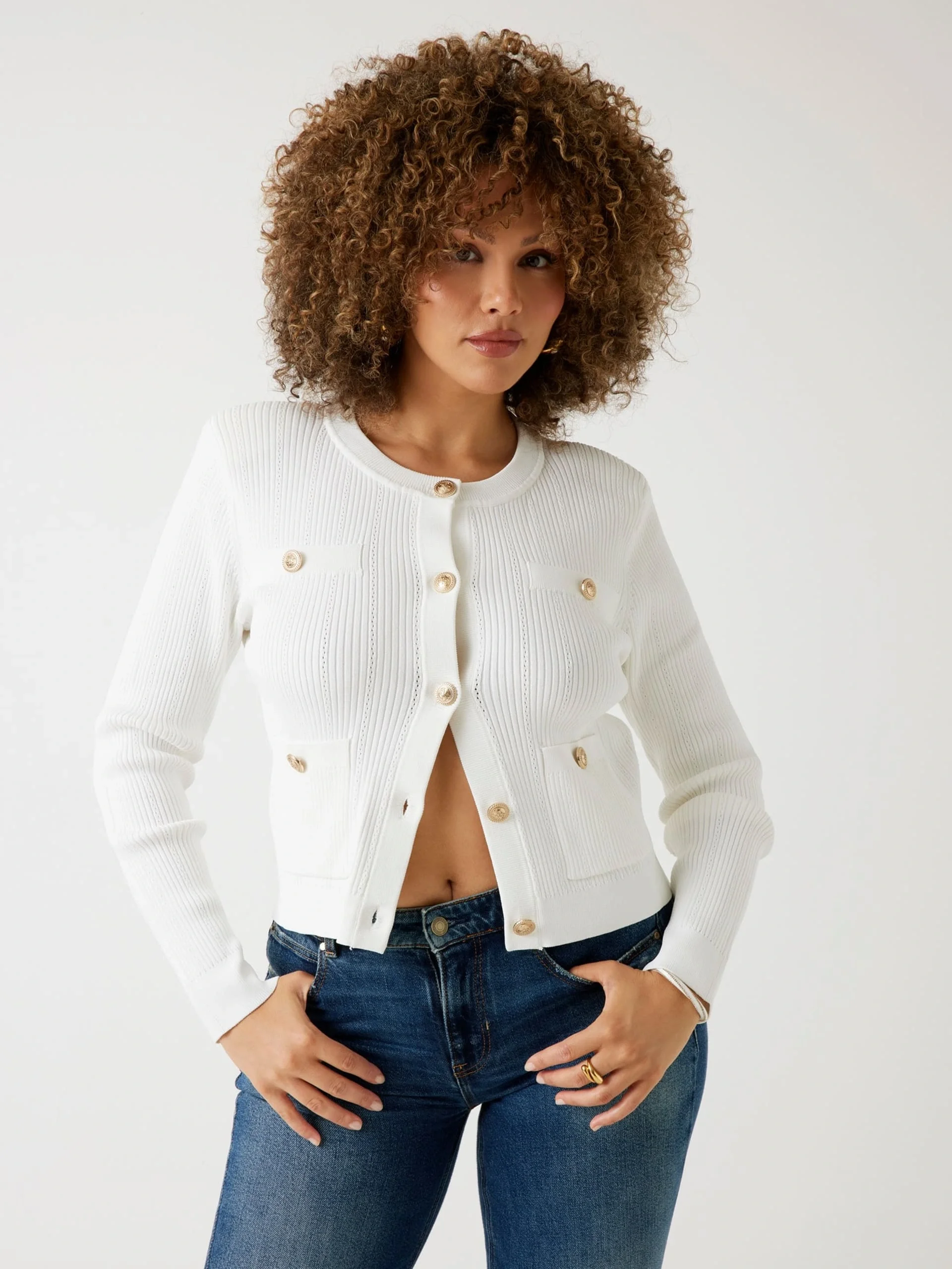 Guess Emmie Kadın Beyaz Triko Hırka W5YR09Z0130-G012
