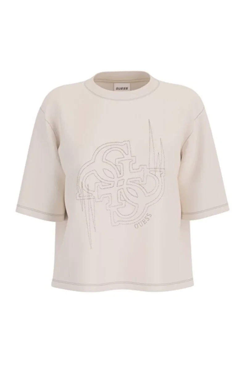 Guess Eona Kadın Beyaz Aktif Boxy Fit T-Shirt V5BI11I3Z14-G1O6