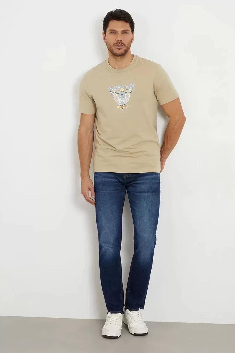 Guess Erkek Mavi Denim Angels Slim Fit Jeans