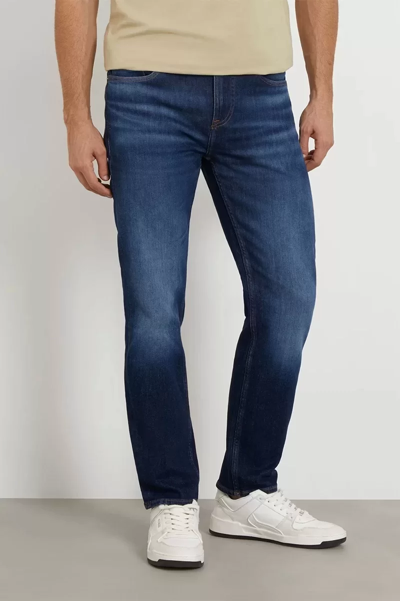 Guess Erkek Mavi Denim Angels Slim Fit Jeans