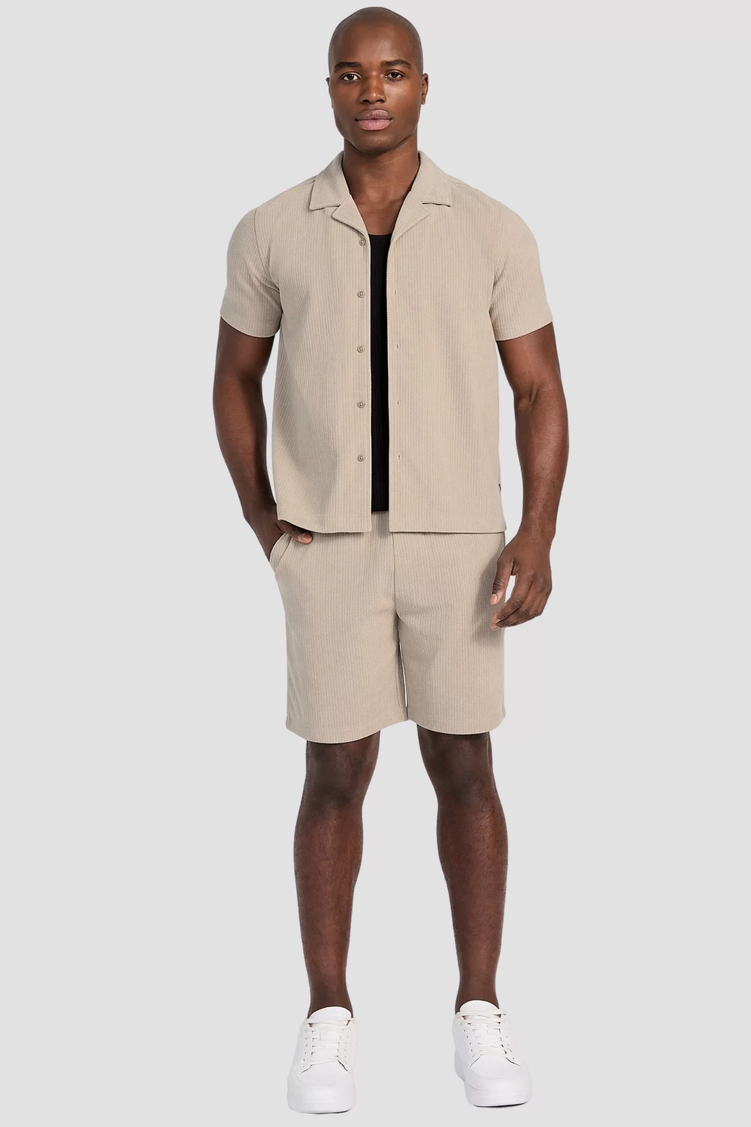 Guess SS BARON TEXTURED KNIT SHIRT Erkek Haki Gömlek M5GP21KCRY0-A90N