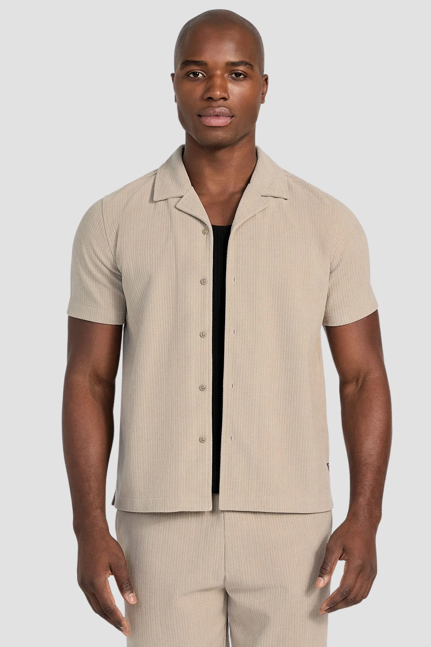 Guess SS BARON TEXTURED KNIT SHIRT Erkek Haki Gömlek M5GP21KCRY0-A90N