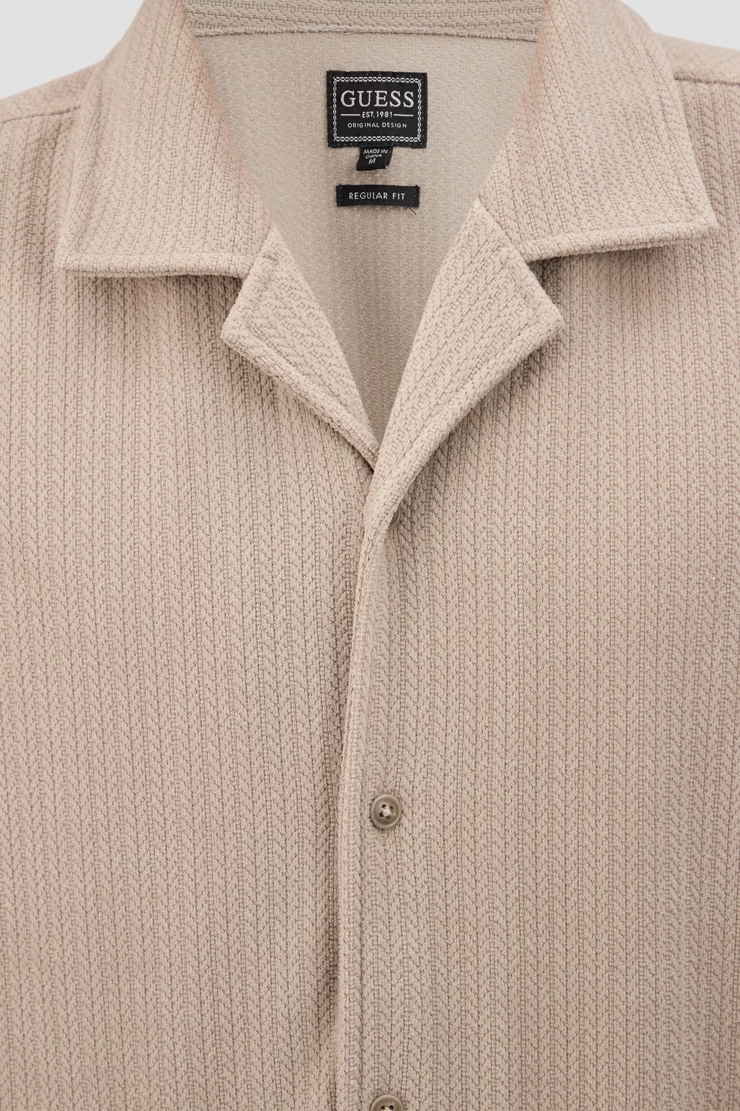 Guess SS BARON TEXTURED KNIT SHIRT Erkek Haki Gömlek M5GP21KCRY0-A90N