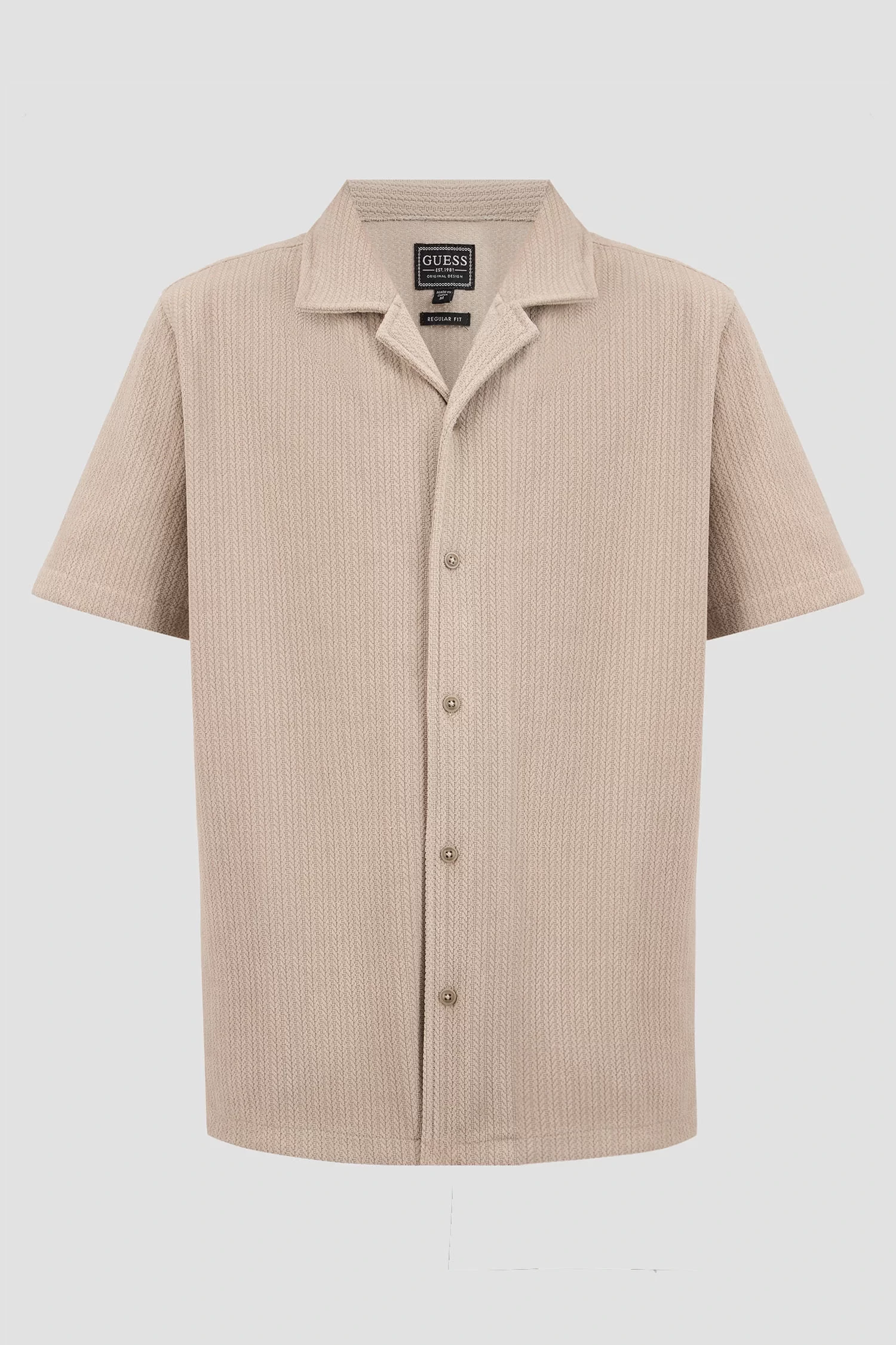 Guess SS BARON TEXTURED KNIT SHIRT Erkek Haki Gömlek M5GP21KCRY0-A90N