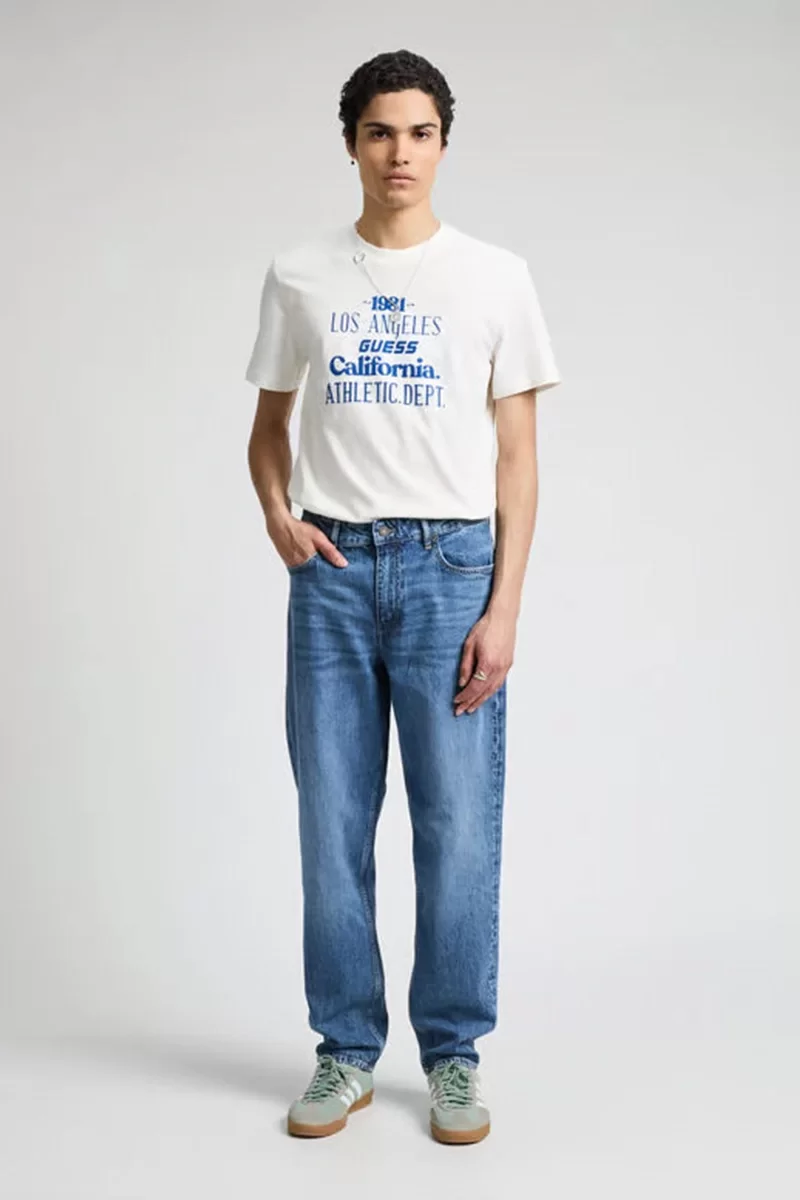 Guess CATMINT CN T-SHIRT Erkek Beyaz T-shirt Z5GI16I3Z14-G018