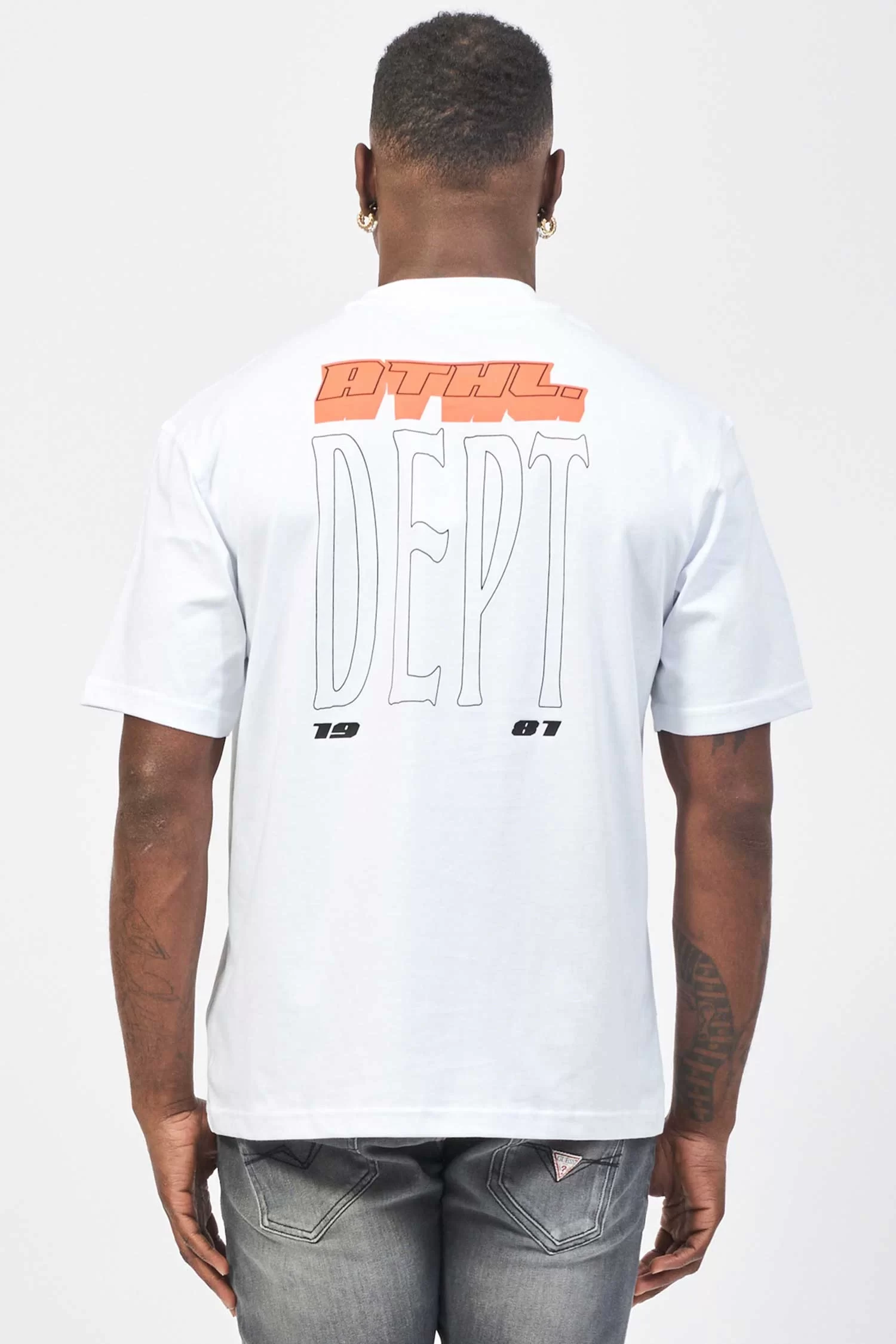 Guess CHASTE CN T-SHIRT Erkek Beyaz T-shirt Z5GI08I3Z14-G011
