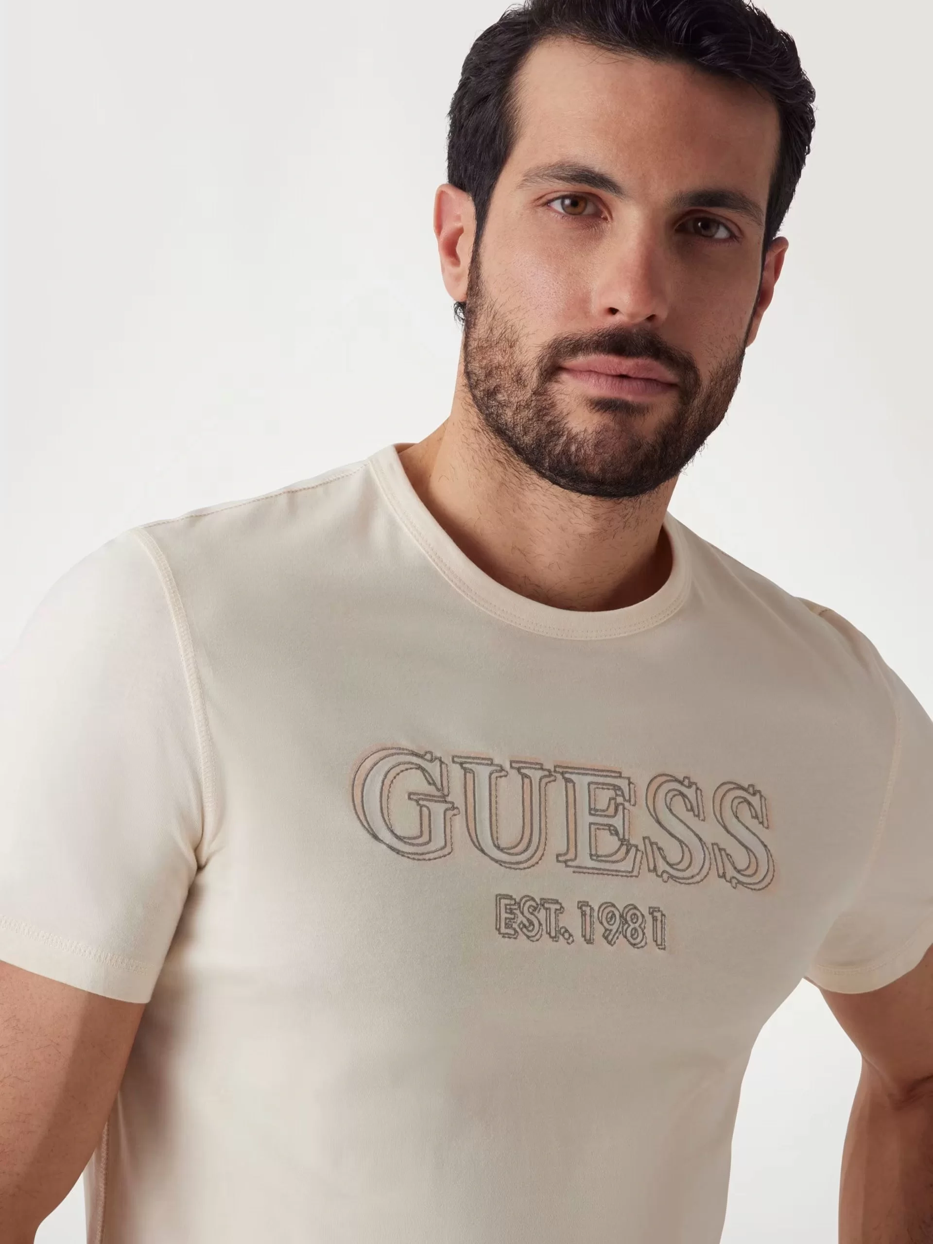 Guess SS CN GUESS LOGO TEE Erkek Beyaz T-shirt M5GI07I3Z14-G047