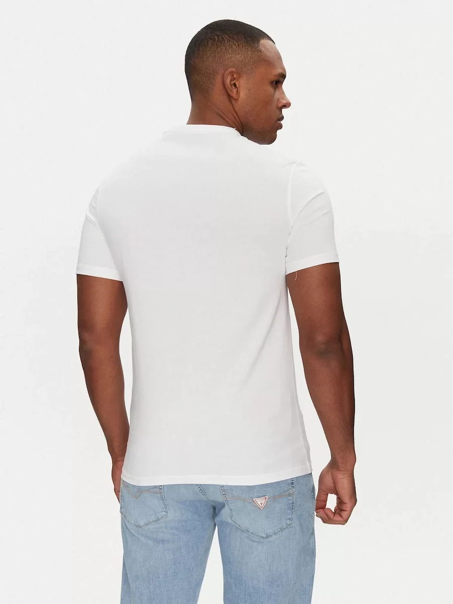 Guess Ss Cn Guess Logo Tee Erkek Beyaz T-Shirt M5GI07I3Z14-G011