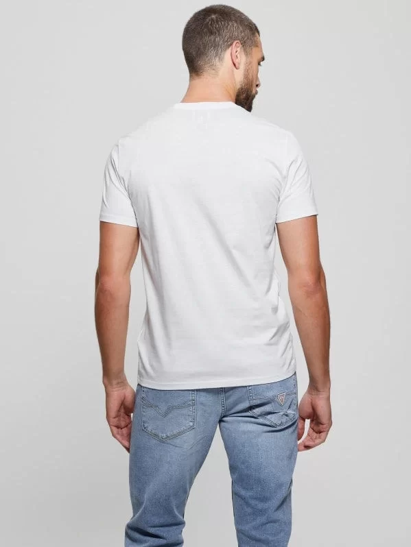 Guess SS GUESS EMB PIMA CREW Erkek Beyaz T-shirt M4GP39K7HD0-G011