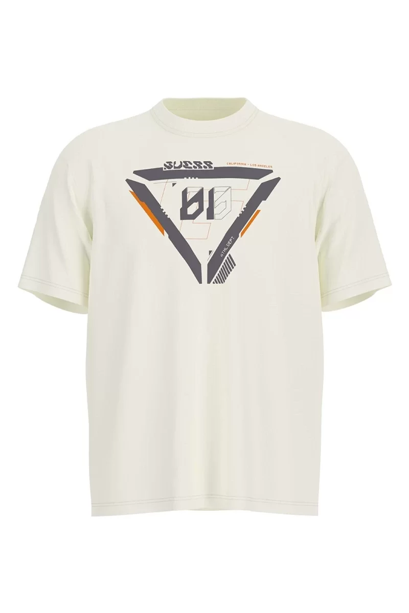 Guess KANDOR CN T-SHIRT Erkek Beyaz T-shirt Z5RI13KCE21-G018