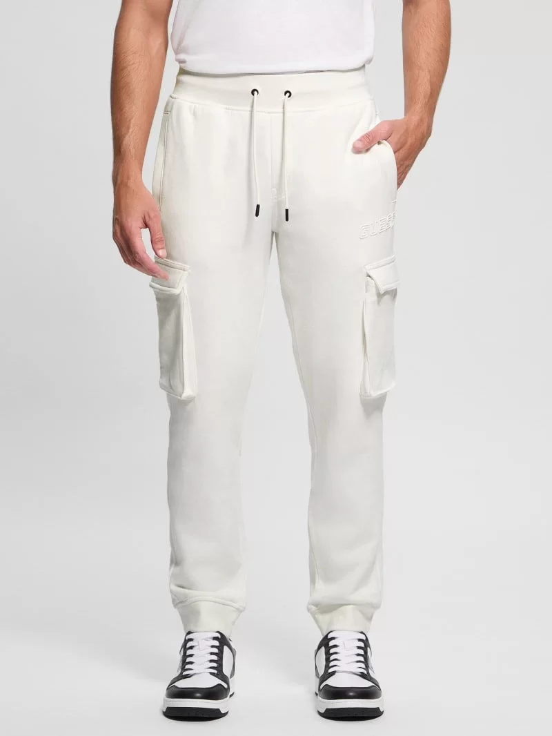 Guess Aldwın Cargo Pant Erkek Beyaz Eşofman Altı Z4YB08K9V31-SCFY