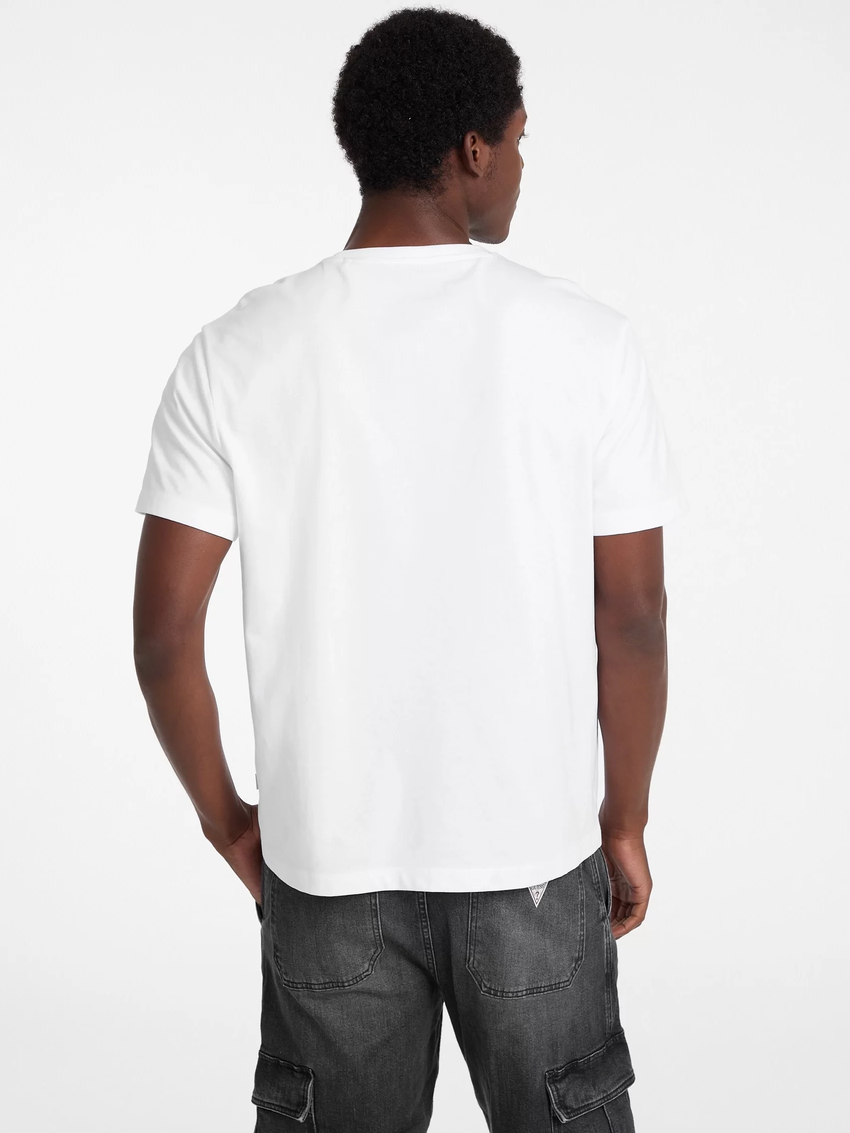 Guess Jeans GJ SS CN REG COLLEGIATE TEE Erkek Beyaz T-shirt M5RI75K8FQ4-G011