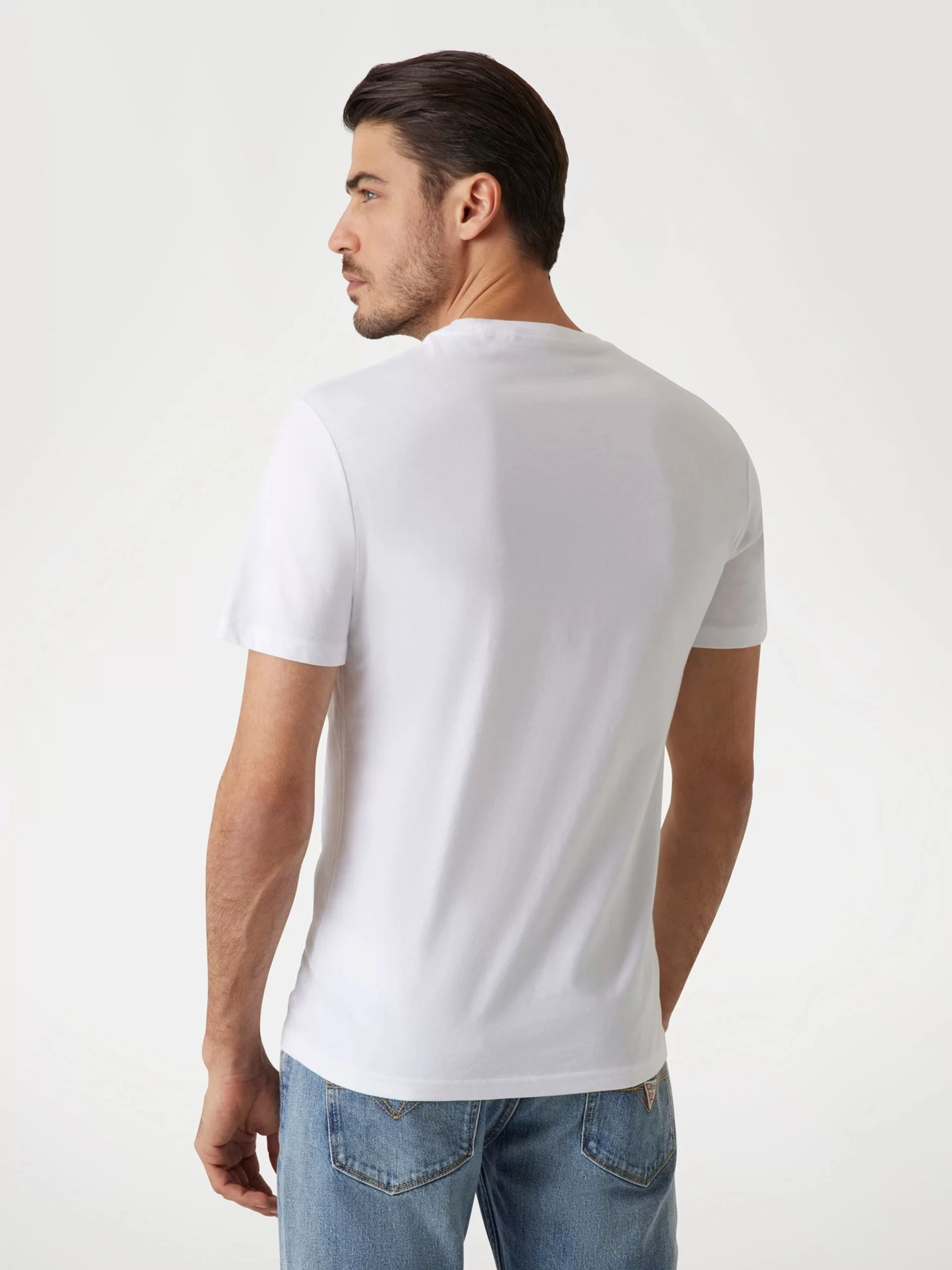 Guess Ss Cn Trıangle Tee Erkek Beyaz T-Shirt M5GI06I3Z14-G011