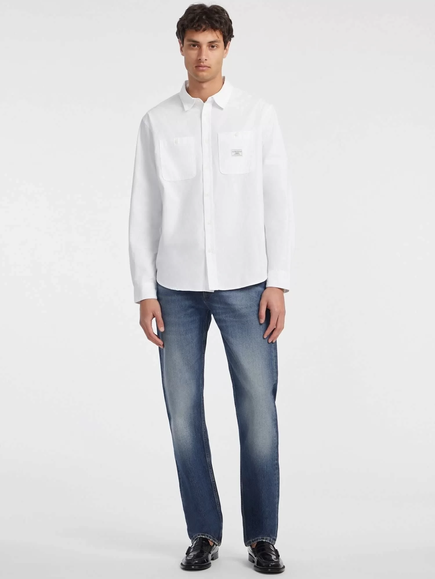 Guess Jeans GJ LS REG POCKETS SHIRT Erkek Beyaz Gömlek M4YH37WGCF1-G011