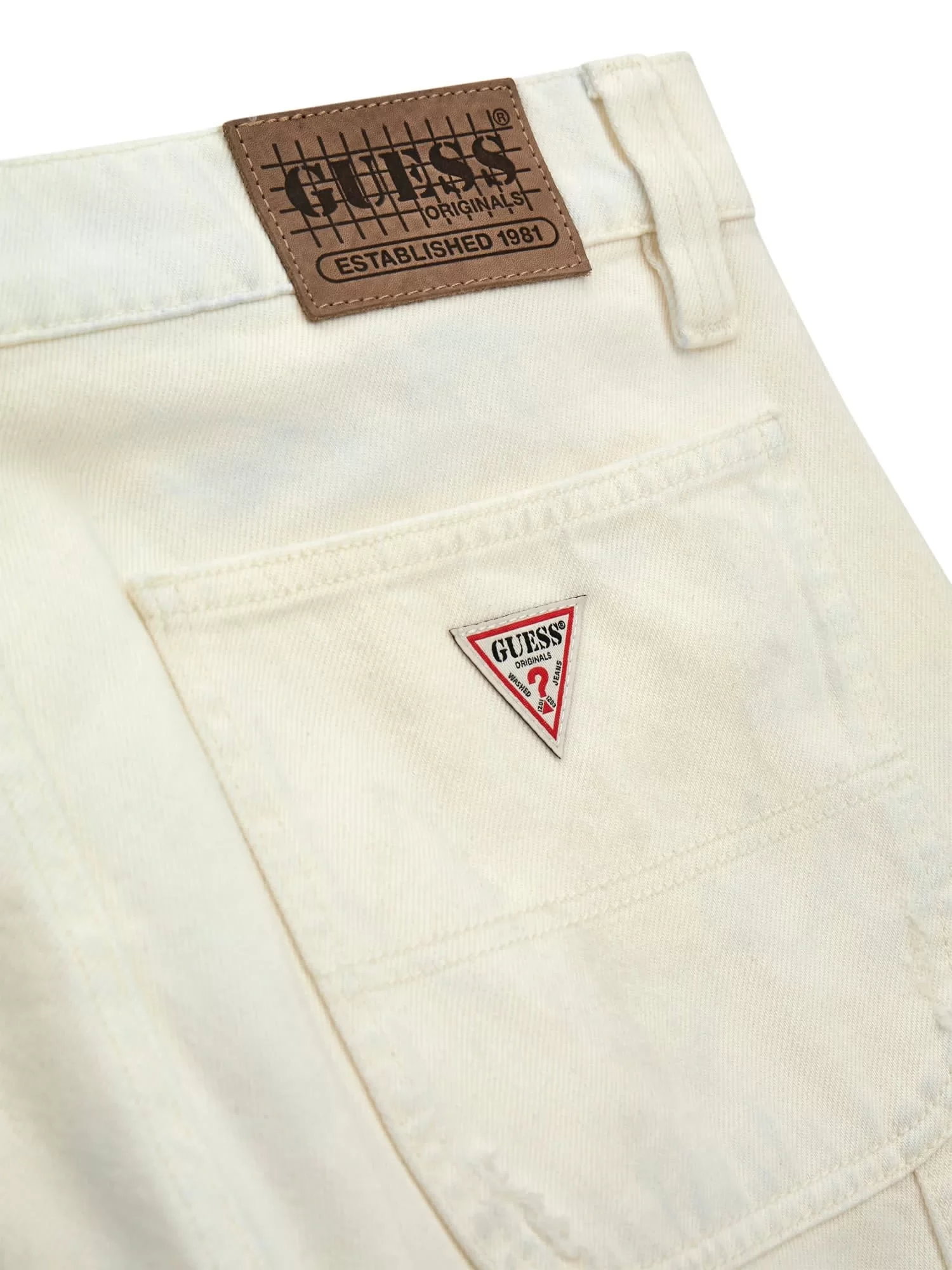 Guess GO PANEL CARPENTER SHORT Erkek Beyaz Şort M5GG40D5C2B-GWEC