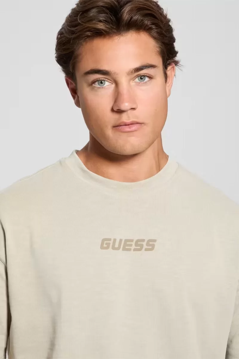 Guess Dalım Cn T-Shırt Erkek Krem T-Shirt Z4BI00KCE21-G1CA