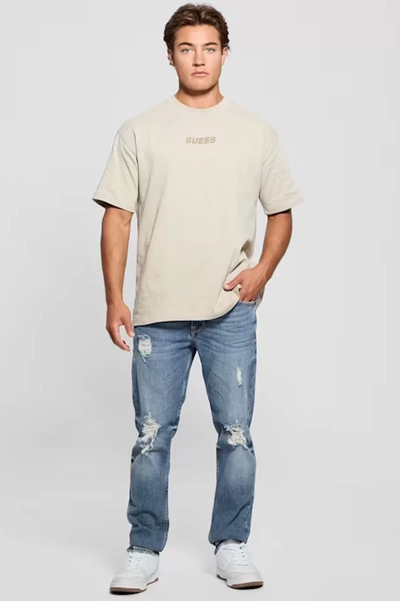 Guess Dalım Cn T-Shırt Erkek Krem T-Shirt Z4BI00KCE21-G1CA